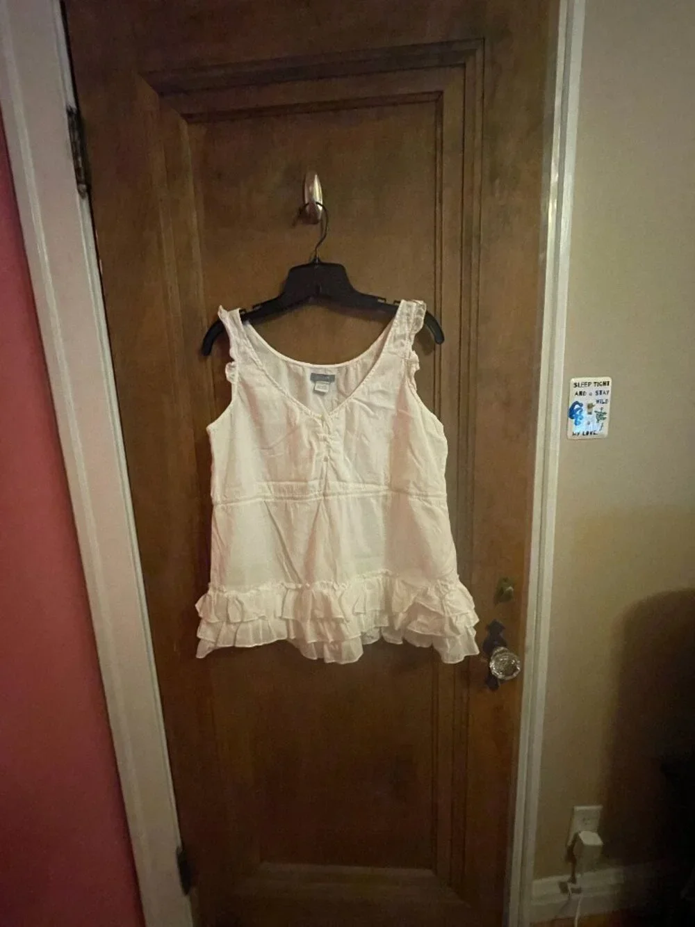 Beautiful White Delia's All Cotton Frilly Summer Baby Doll Style Top!! Women's L - Picture 3 of 16
